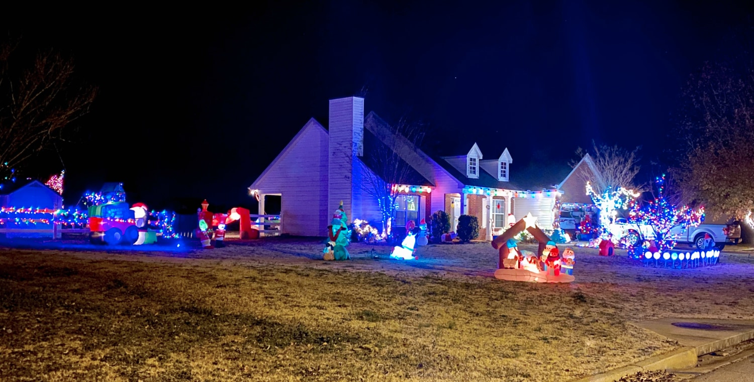 Christmas light display at residence