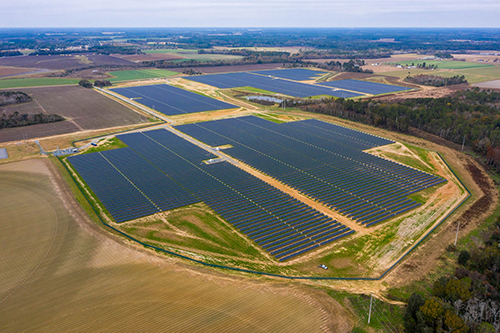 Odom Solar Farm aerial shot