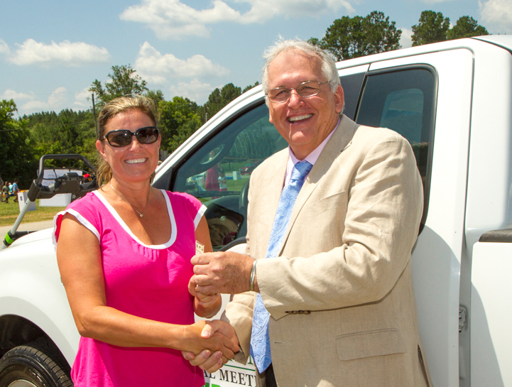 Monica Thomas of Bishop won the grand prize: a retired Ford pickup.