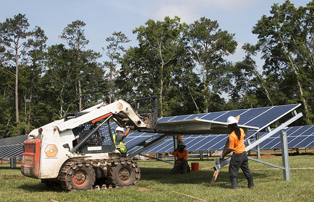 Installing solar panels 