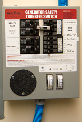 Have a licensed electrician install a transfer switch if you want to connect a generator directly to your home's electrical system. The switch prevents electricity from flowing back onto Walton EMC's electric system. An improperly connected generator can kill unsuspecting line technicians or anyone else who comes in contact with a downed line.
